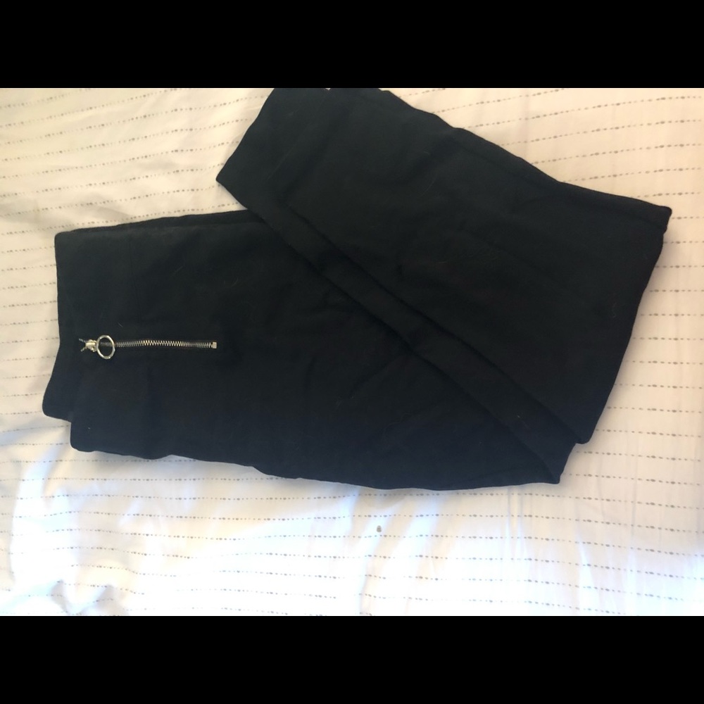 Ann Taylor Zipper Up Black Leggings